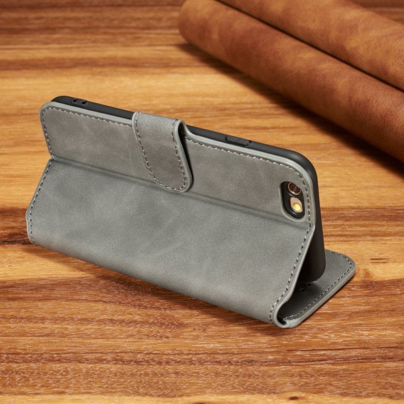 Lederhüllen iPhone 6 / 6S Schwarz Handyhülle Retro Dg.Ming
