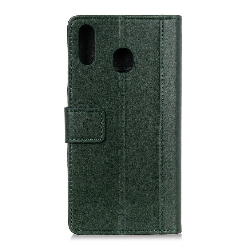 Flip Case Für Huawei Y6 2019 Schwarz Traditioneller Ledereffekt