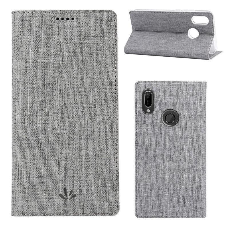 Flip Case Huawei Y6 2019 Grau Texturiertes Vili Dmx