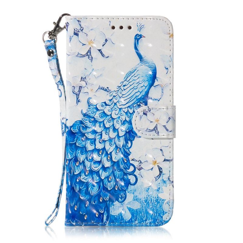 Lederhüllen Für Huawei Y6 2019 Blauer Pfau