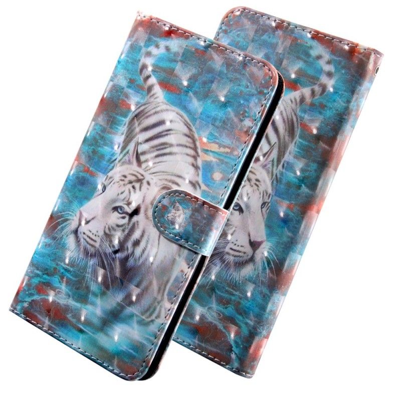 Lederhüllen Für Huawei Y6 2019 Tiger Im Wasser