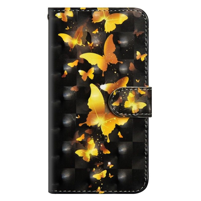 Lederhüllen Huawei Y6 2019 Gelbe Schmetterlinge