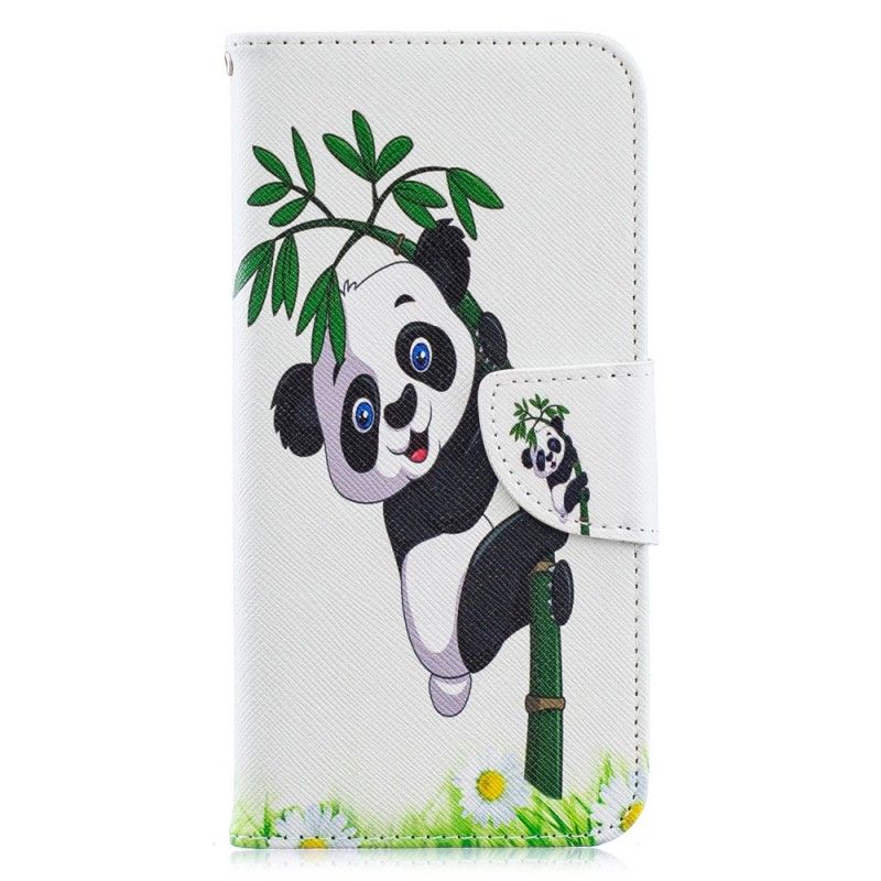 Lederhüllen Huawei Y6 2019 Handyhülle Panda Auf Bambus