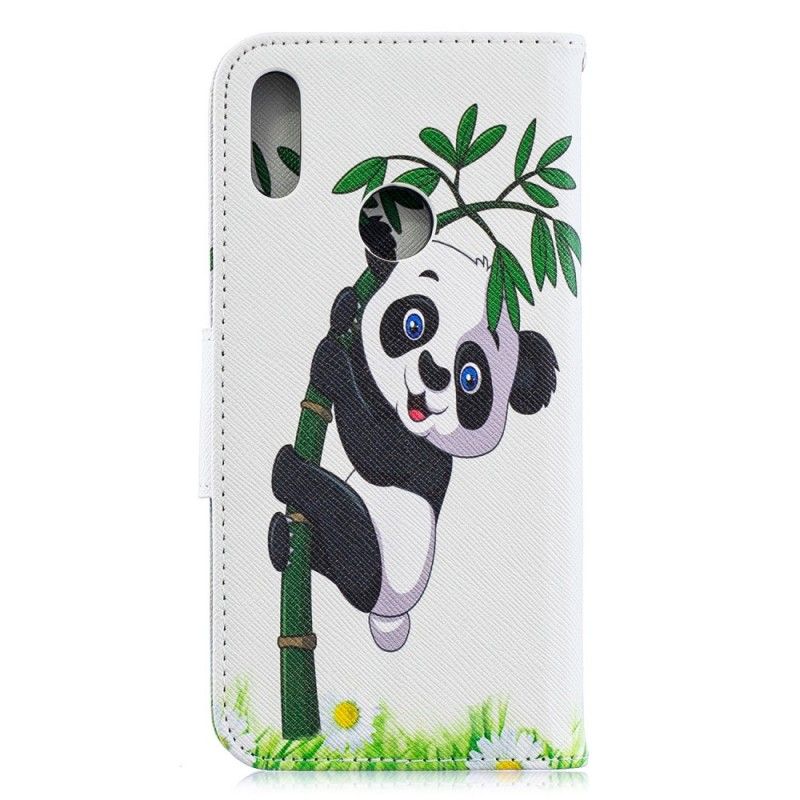 Lederhüllen Huawei Y6 2019 Handyhülle Panda Auf Bambus