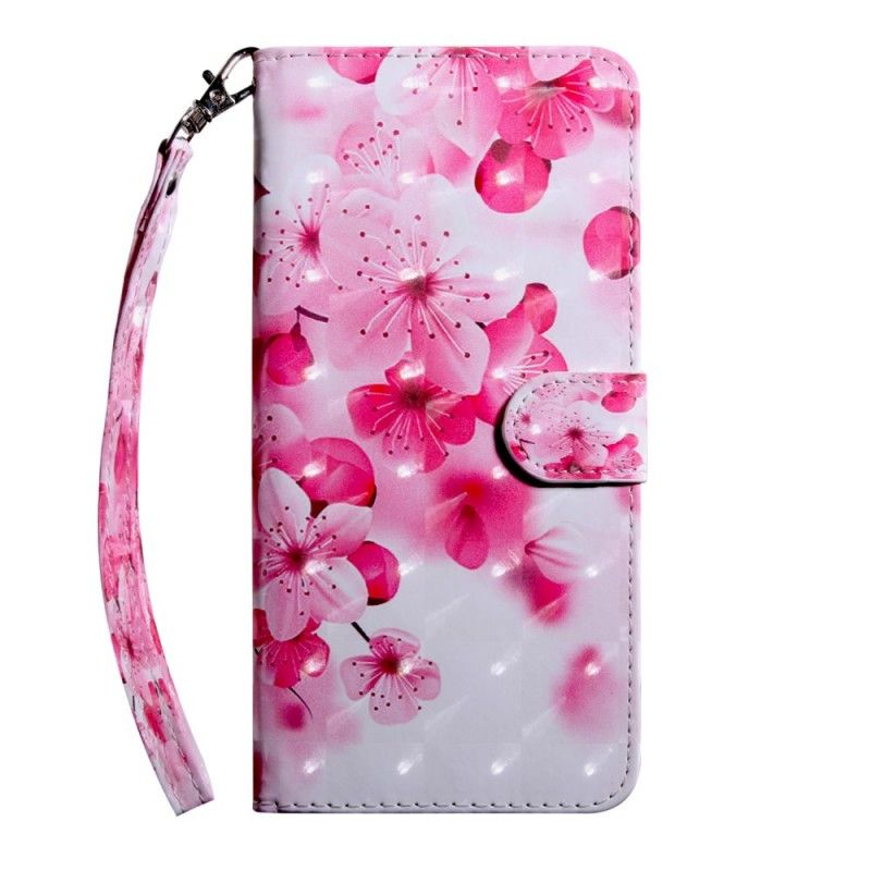 Lederhüllen Huawei Y6 2019 Handyhülle Rosa Blüten