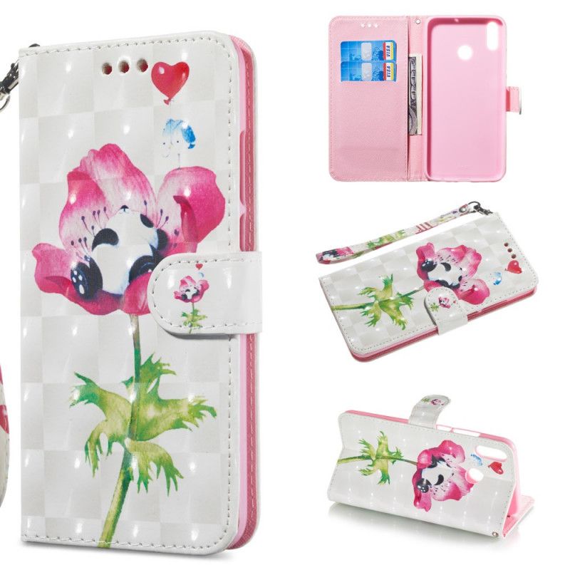 Lederhüllen Huawei Y6 2019 Schlafender Panda