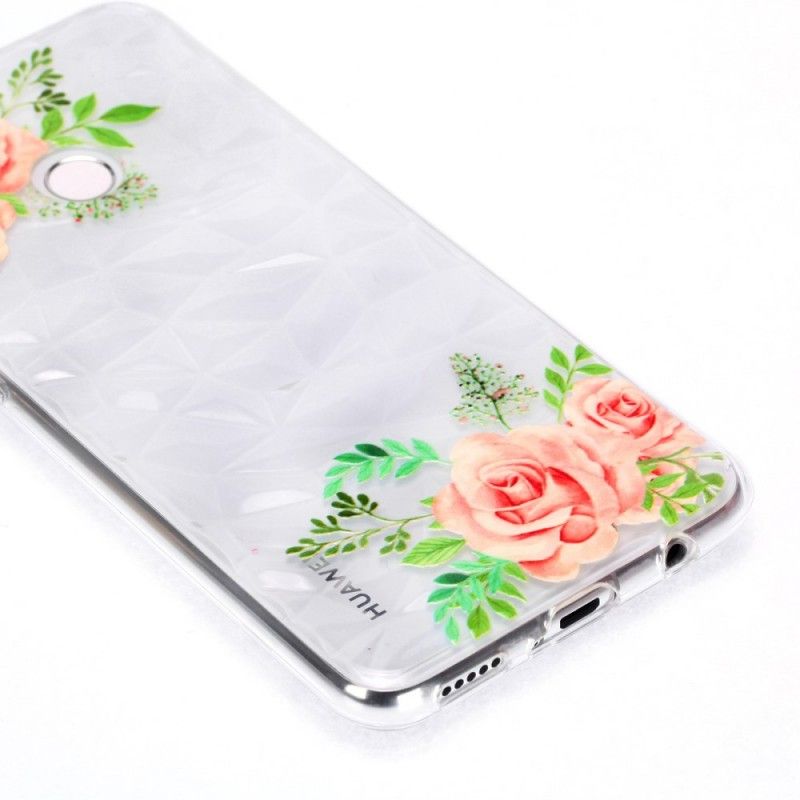 Hülle Für Huawei P Smart Plus Diamantstruktur Und Blumen