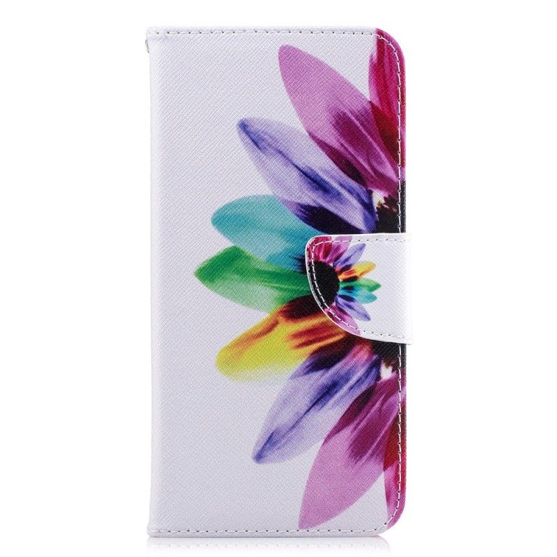 Lederhüllen Huawei P Smart Plus Handyhülle Aquarellblume