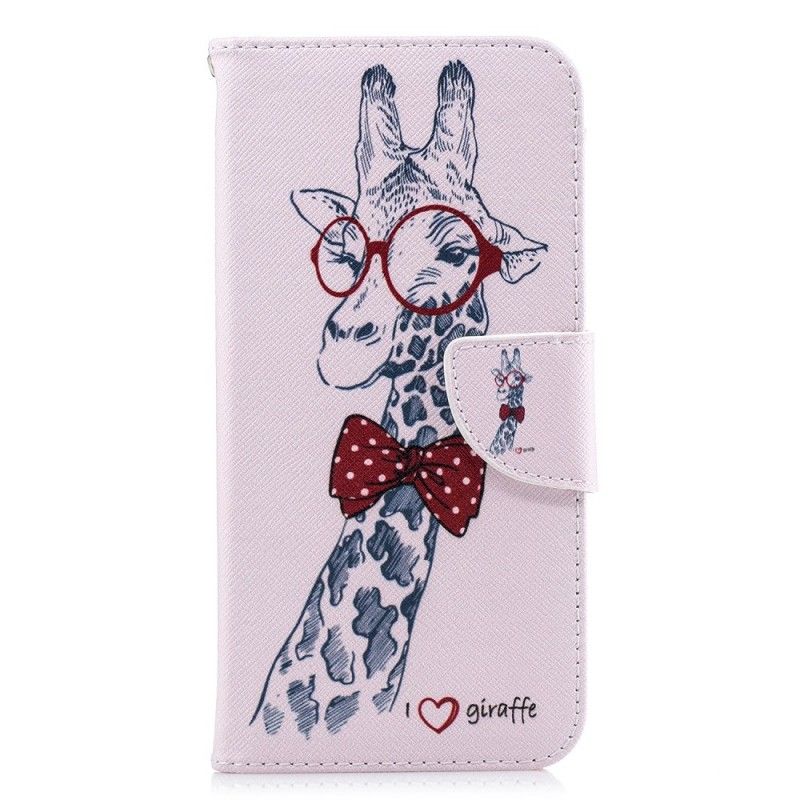 Lederhüllen Huawei P Smart Plus Nerd-Giraffe