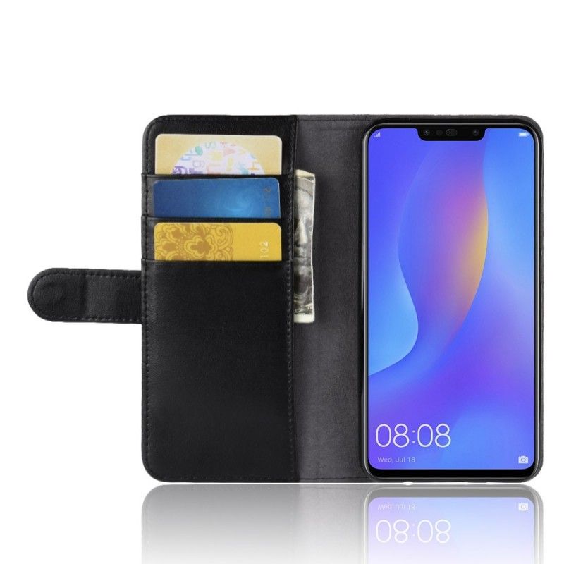 Lederhüllen Huawei P Smart Plus Schwarz Echtes Leder