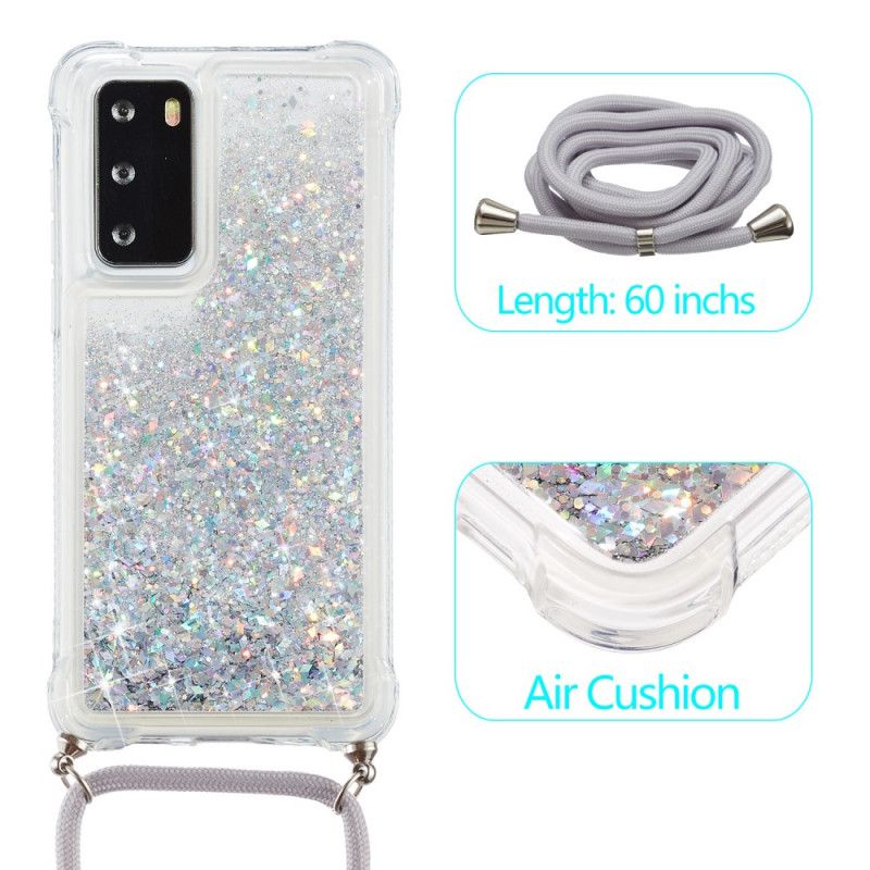 Huawei P40 Glitzertasche Mit Kabel