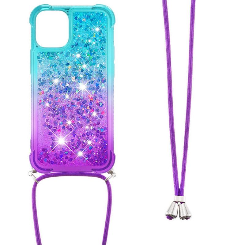 Iphone 12 Mini Silikon Glitter Und Cord Case
