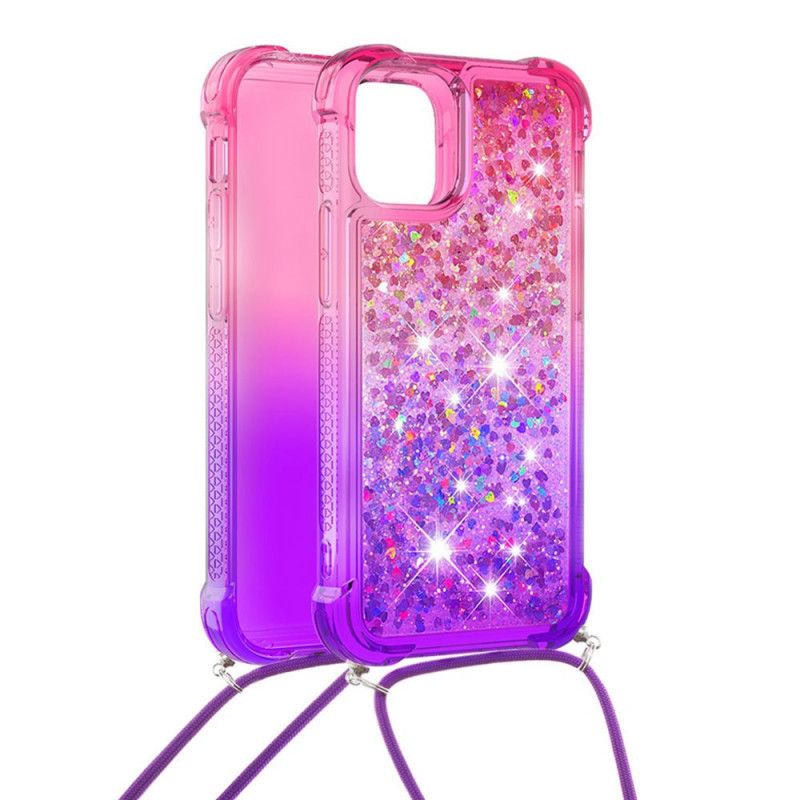 Iphone 12 Mini Silikon Glitter Und Cord Case