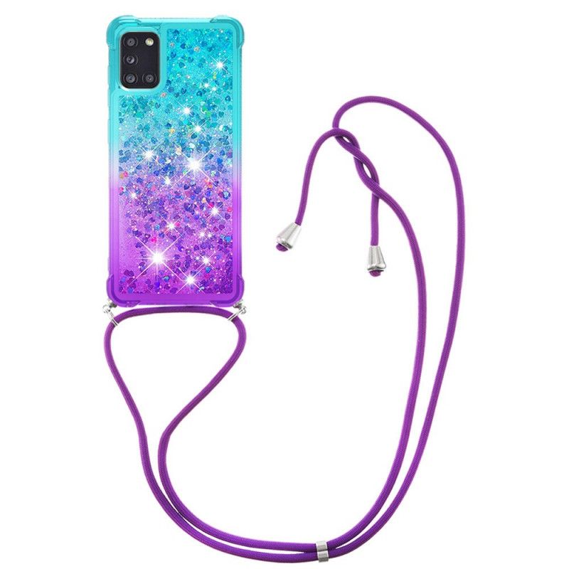 Samsung Galaxy A21S Silikon Glitter Und Cord Case