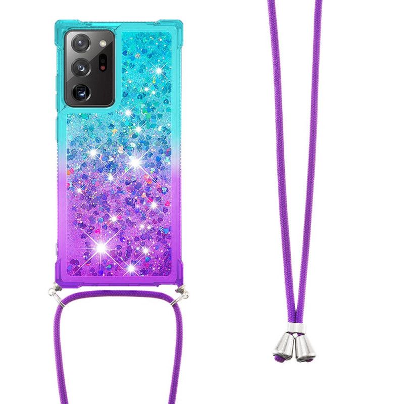 Samsung Galaxy Note 20 Silikon Glitter Und Cord Case