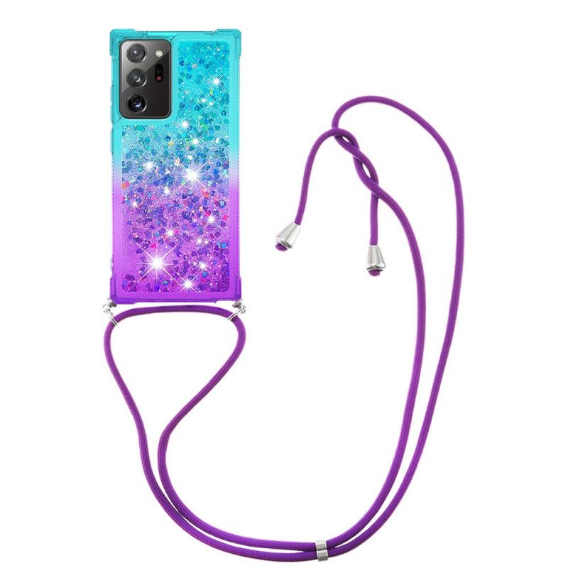 Samsung Galaxy Note 20 Silikon Glitter Und Cord Case