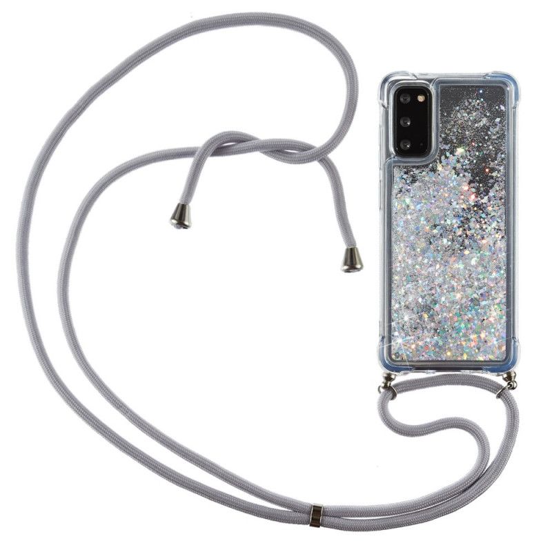 Samsung Galaxy S20 Glitzertasche Mit Kabel