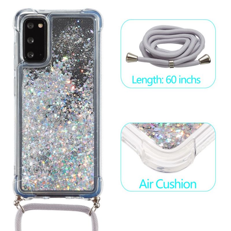 Samsung Galaxy S20 Glitzertasche Mit Kabel