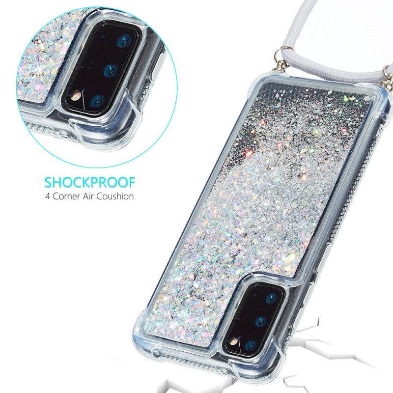 Samsung Galaxy S20 Glitzertasche Mit Kabel