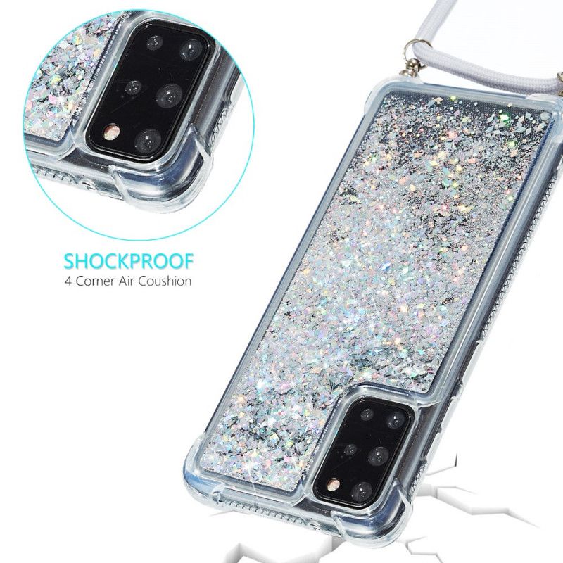 Samsung Galaxy S20 Plus / S20 Plus 5G Glitzertasche Mit Kabel