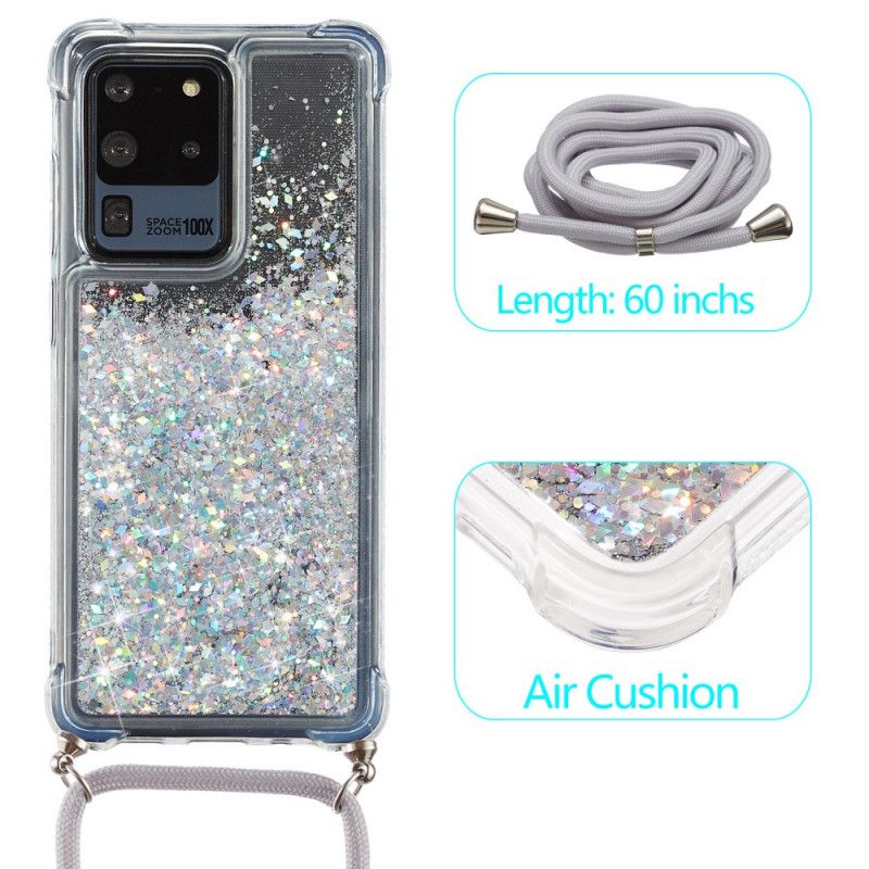Samsung Galaxy S20 Ultra Glitter-Hülle Mit Kabel