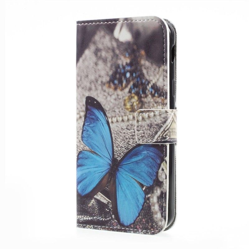 Lederhüllen Samsung Galaxy XCover 4S / 4 Blauer Schmetterling