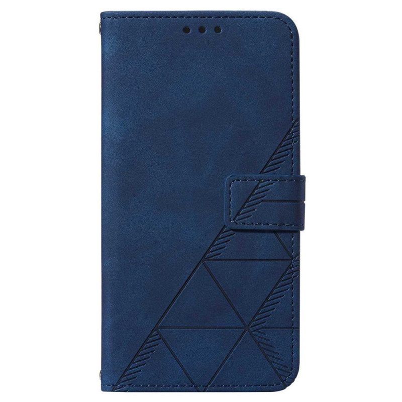 Flip Case Für Samsung Galaxy A14 / A14 5G Dreiecke Mit Lanyard