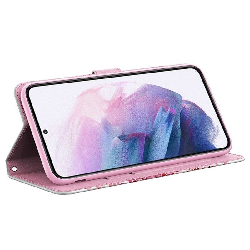 Flip Case Für Samsung Galaxy A14 / A14 5G Roter Baum