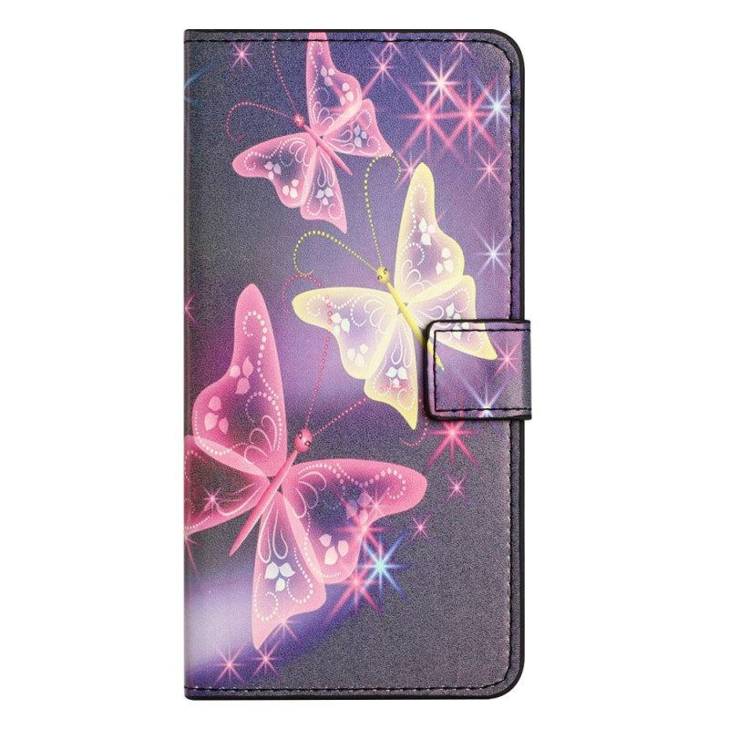 Flip Case Für Samsung Galaxy A14 / A14 5G Schmetterlinge