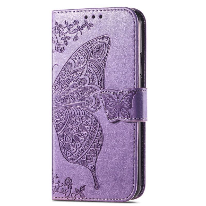 Lederhüllen Für Samsung Galaxy A14 / A14 5G Barocker Schmetterling