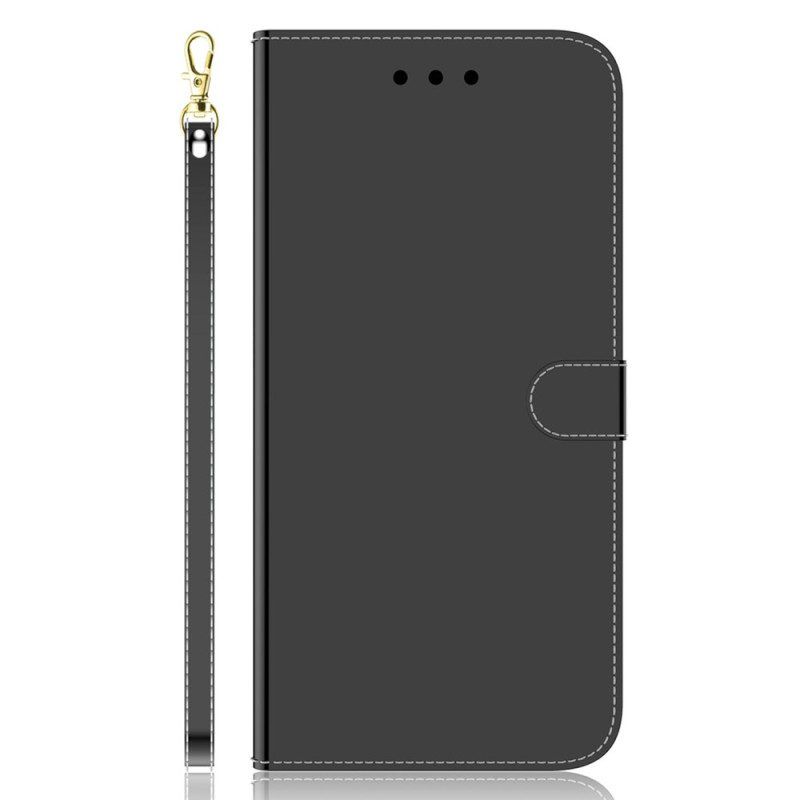 Lederhüllen Für Samsung Galaxy A14 / A14 5G Spiegel Und Schlüsselband