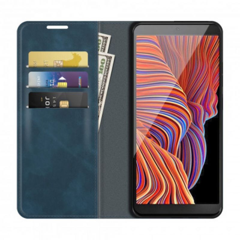 Flip Case Samsung Galaxy Xcover 5 Handyhülle Weicher Ledereffekt