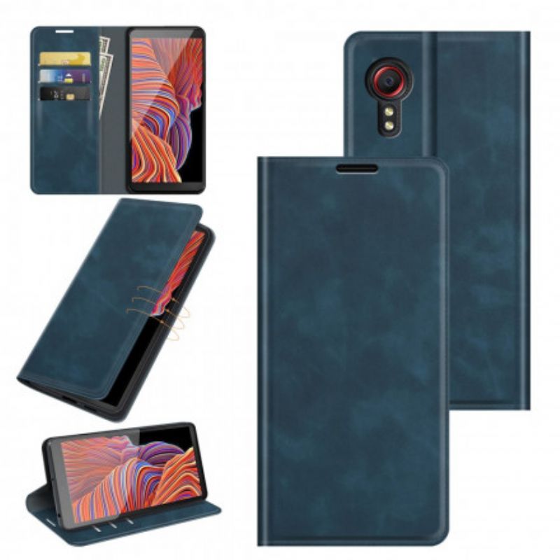 Flip Case Samsung Galaxy Xcover 5 Handyhülle Weicher Ledereffekt