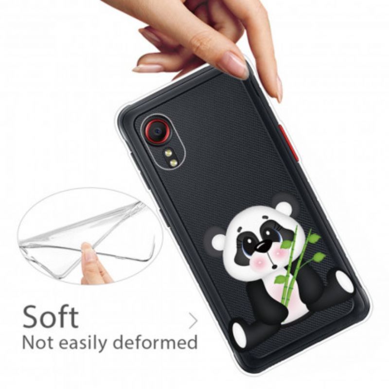 Hülle Für Samsung Galaxy Xcover 5 Transparenter Trauriger Panda