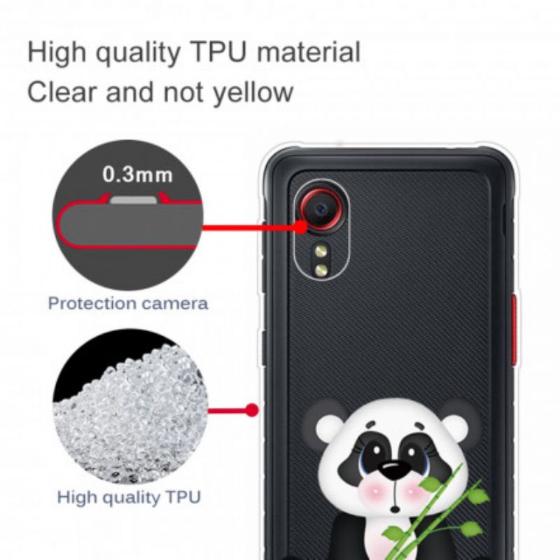 Hülle Für Samsung Galaxy Xcover 5 Transparenter Trauriger Panda