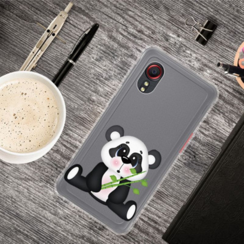 Hülle Für Samsung Galaxy Xcover 5 Transparenter Trauriger Panda