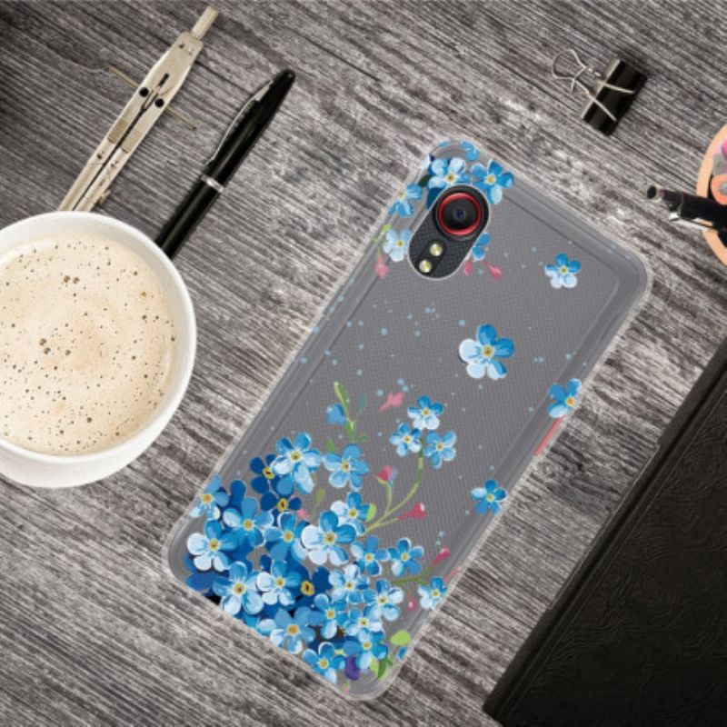 Hülle Samsung Galaxy Xcover 5 Blaue Blumen