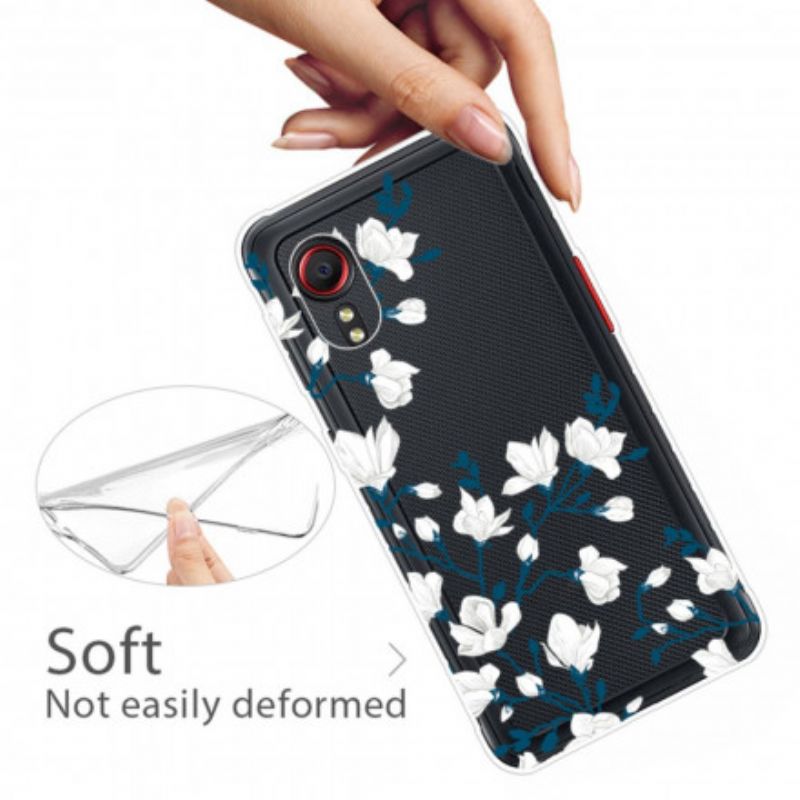 Hülle Samsung Galaxy Xcover 5 Handyhülle Weiße Blumen