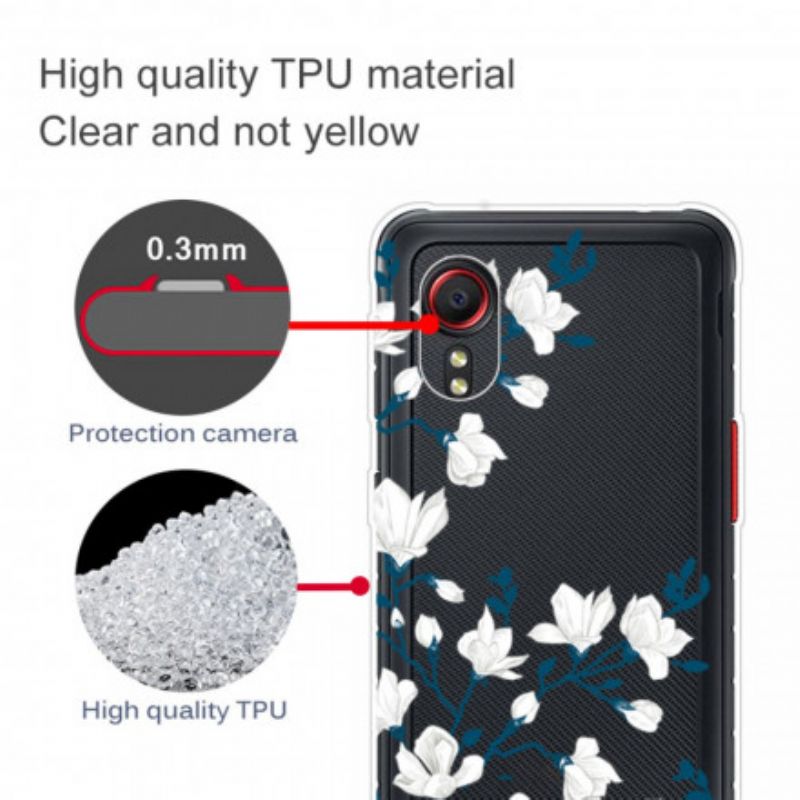 Hülle Samsung Galaxy Xcover 5 Handyhülle Weiße Blumen