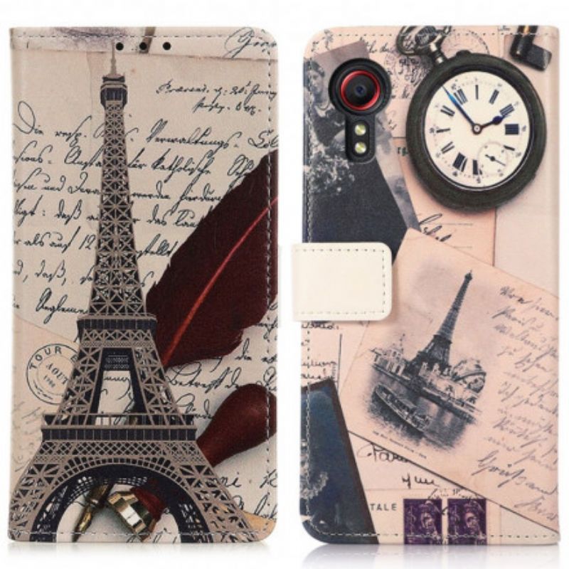 Lederhüllen Für Samsung Galaxy Xcover 5 Eiffelturm Des Dichters