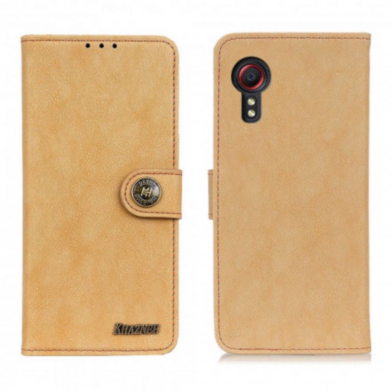 Lederhüllen Für Samsung Galaxy Xcover 5 Kunstleder Split Retro Khazneh