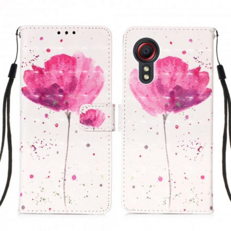 Lederhüllen Für Samsung Galaxy Xcover 5 Mohn Aquarell