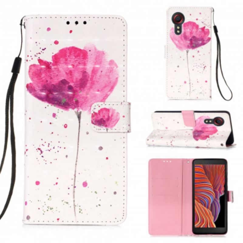 Lederhüllen Für Samsung Galaxy Xcover 5 Mohn Aquarell