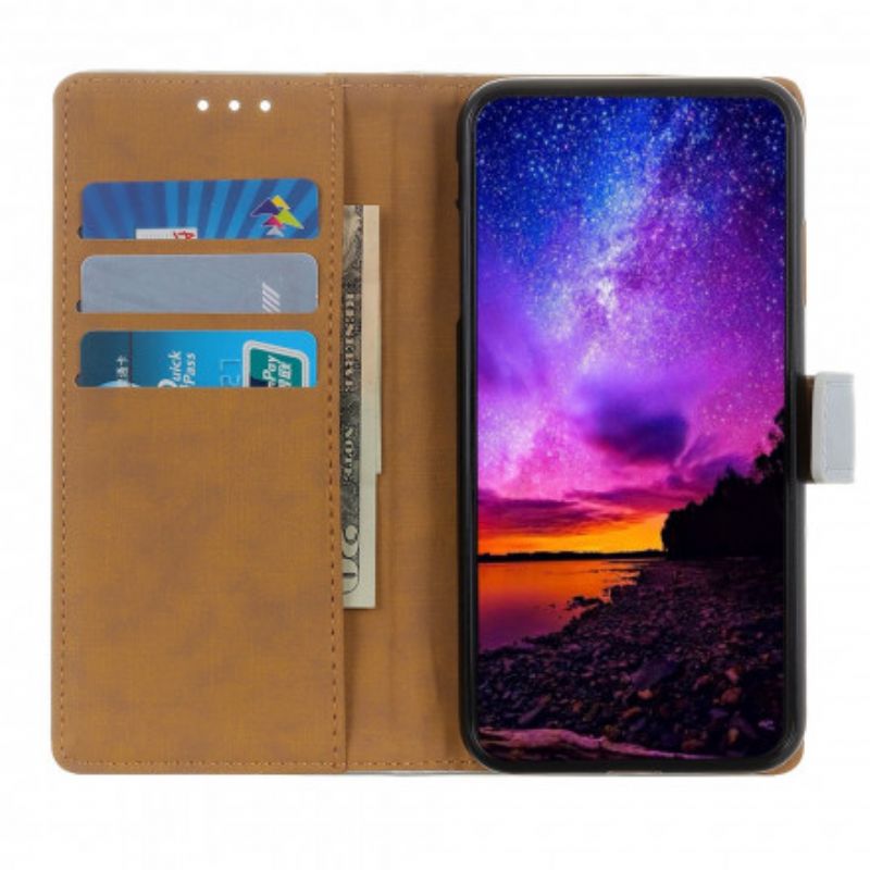 Lederhüllen Samsung Galaxy Xcover 5 Handyhülle Schlichtes Litschi Kunstleder