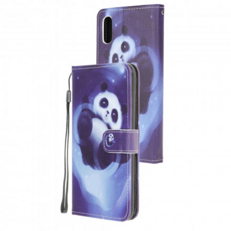 Lederhüllen Samsung Galaxy Xcover 5 Panda Space Riemchen