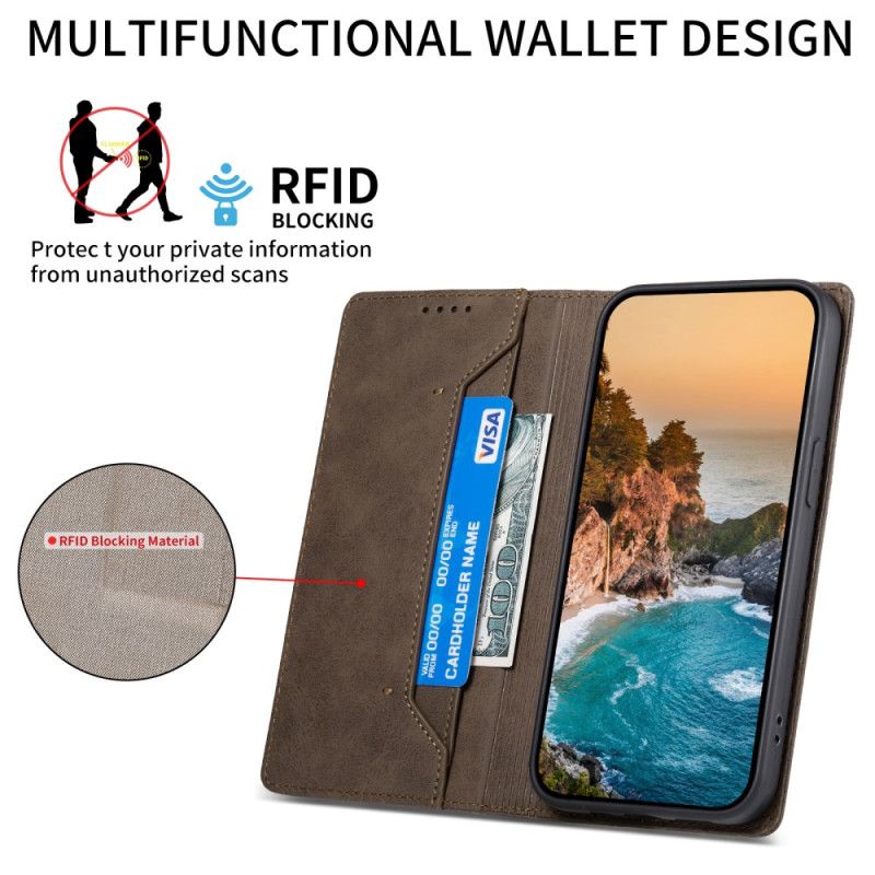 Flip Case Für Xiaomi Redmi Note 14 4g Vintage Rfid-schutz