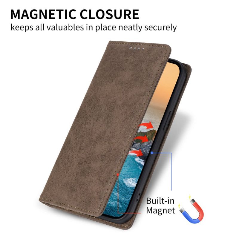 Flip Case Für Xiaomi Redmi Note 14 4g Vintage Rfid-schutz