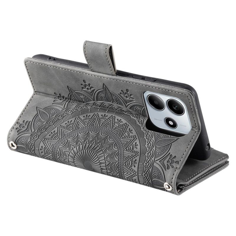 Lederhüllen Für Xiaomi Redmi Note 14 4g Portemonnaie Mit Mandala-wildlederoptik