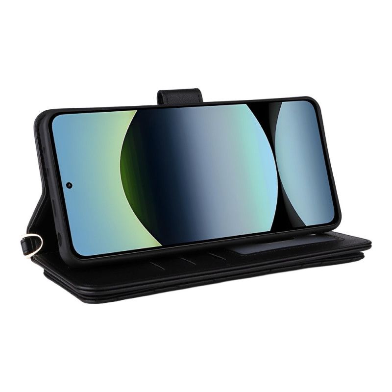 Lederhüllen Für Xiaomi Redmi Note 14 4g Premium-portemonnaie Mit Riemen Und Schulterriemen