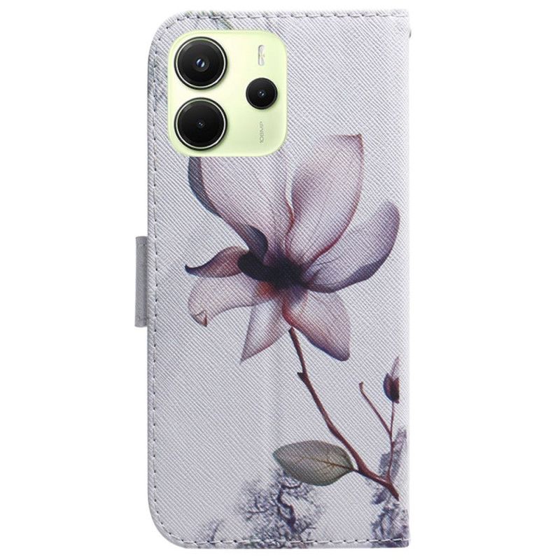 Lederhüllen Für Xiaomi Redmi Note 14 4g Rosa Blume